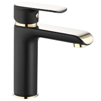 Mezclador de lavabo Rea Bloom negro/dorado (REA-B9933)