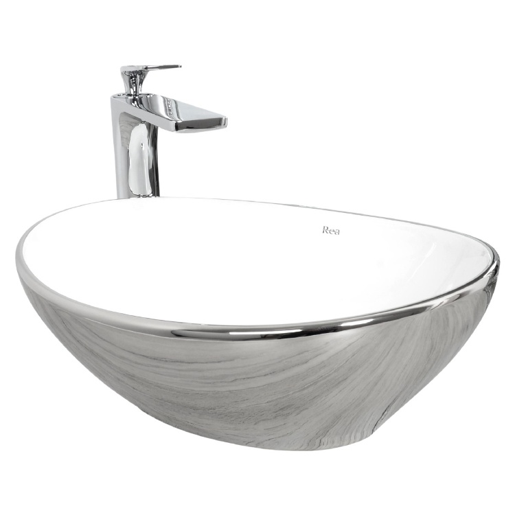 washbasin Rea Sofia 34.5x40.9 silver/white (REA-U0420)
