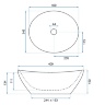washbasin Rea Sofia 34.5x40.9 silver/white (REA-U0420)