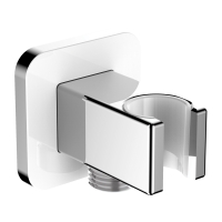 Conexión para manguera de ducha con soporte Omnires cromo/blanco (8815CRB)