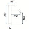 Mezclador de lavabo Rea Lungo oro rosa alto (REA-B6321)