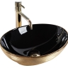 washbasin Rea Sofia 41x33,5 black gold brush (REA-U3310)