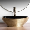 washbasin Rea Sofia 41x33,5 black gold brush (REA-U3310)