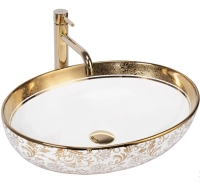 Lavabo Rea Margot 52x40 blanco/oro (REA-U9650)