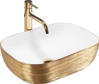Lavabo Rea Belinda 33x46,5 blanco/oro cepillado (REA-U7422)