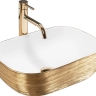Lavabo Rea Belinda 33x46,5 blanco/oro cepillado (REA-U7422)
