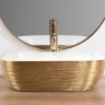 Lavabo Rea Belinda 33x46,5 blanco/oro cepillado (REA-U7422)