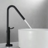 Mezclador de lavabo Rea Moris negro, alto (REA-B4833)