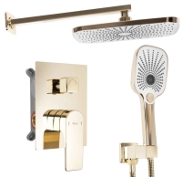 Conjunto de ducha empotrado Rea Moby dorado (REA-P2405)