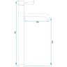 Mezclador de lavabo Rea Serra negro mate, alto (REA-B1142)
