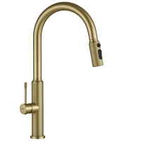 смеситель для кухни Rea Master с выдвижным изливом brushed gold (REA-B7204)