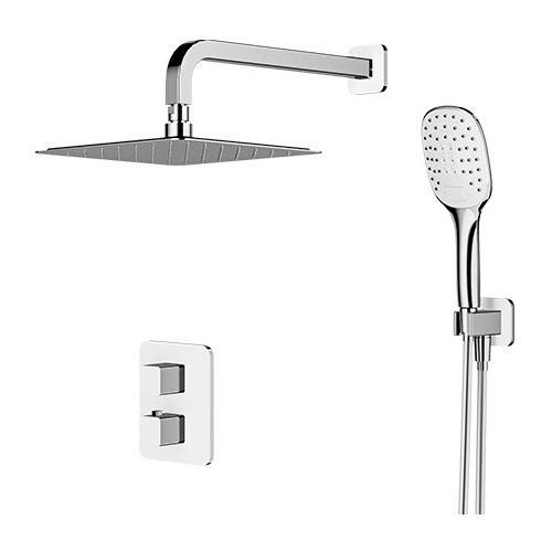 concealed shower system with thermostat Omnires Parma chrome/white (SYSPM17ACRB)