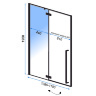 shower door Rea Fargo 110x195 safety glass, transparent (REA-K6325)