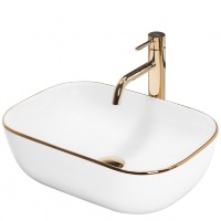Lavabo Rea Belinda 33x46,5 blanco/oro (REA-U8736)