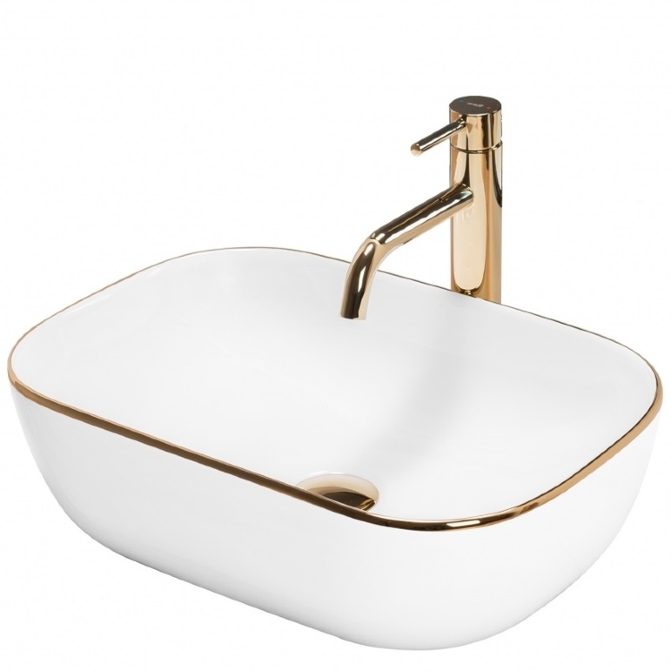 Lavabo Rea Belinda 33x46,5 blanco/oro (REA-U8736)