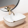 Lavabo Rea Belinda 33x46,5 blanco/oro (REA-U8736)