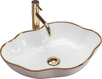 Lavabo Rea Pearl 51,5x37,5 borde dorado (REA-U0696)