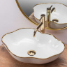 washbasin Rea Pearl 51.5x37.5 gold edge (REA-U0696)