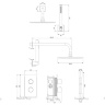 concealed shower system with thermostat Omnires Contour brushed gold (SYSCT11GLB)