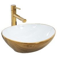 Lavabo Rea Sofia 34,5x40,9 dorado/blanco (REA-U0456)