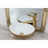 washbasin Rea Sofia 34.5x40.9 gold/white (REA-U0456)