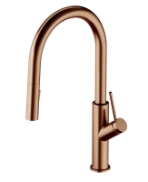 Grifo de cocina Omnires Bend de cobre cepillado (BE6455CPB)