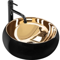 Lavabo Rea Luna 40x40 negro/dorado (REA-U3306)
