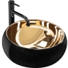 Lavabo Rea Luna 40x40 negro/dorado (REA-U3306)