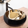 Lavabo Rea Luna 40x40 negro/dorado (REA-U3306)