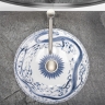 washbasin Rea Kioto 40x40 white-blue (REA-U6032)