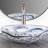 washbasin Rea Kioto 40x40 white-blue (REA-U6032)