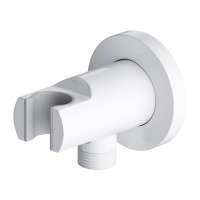 Conexión para manguera de ducha con soporte Omnires blanco mate (8873WM)