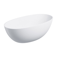 Bañera Omnires Shell de 148 x 75 cm, independiente, color blanco mate (SHELL148WWBM)