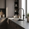 смеситель для кухни Rea Fresh с выдвижным изливом high black (REA-B7200)