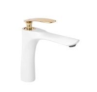 Mezclador de lavabo Rea Orbit blanco-oro (REA-B2052)