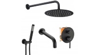 Conjunto de ducha empotrado Rea Lungo negro (REA-P4112)