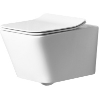 toilet Rea Ramon suspended, without rim, seat duroplast slim n, white (REA-C8536)