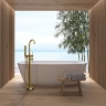 Rea Ortis floor-standing bath mixer, light gold (REA-B7430)