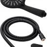 Cabezal de ducha Rea + manguera + soporte, negro (REA-P4101)