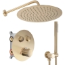 Conjunto de ducha empotrado Rea Lungo dorado cepillado + caja (REA-P8551)