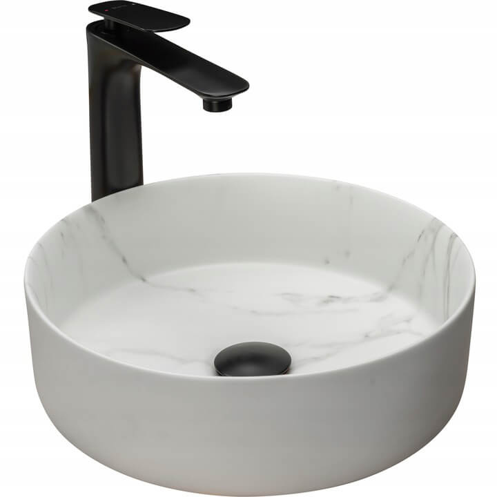 Lavabo Rea Sami 36x36 mármol mate (REA-U8703)