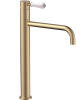 Mezclador de lavabo Rea Serra dorado mate, alto (REA-B1145)
