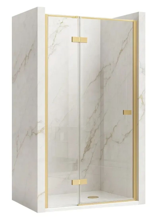 душевая дверь Rea Atlas 80x200 безопасное стекло, прозрачное, слева, gold brush (REA-K4672)