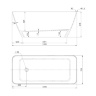 Bañera de piedra artificial Omnires Parma 159x70 rectangular blanca (PARMAWWBP)