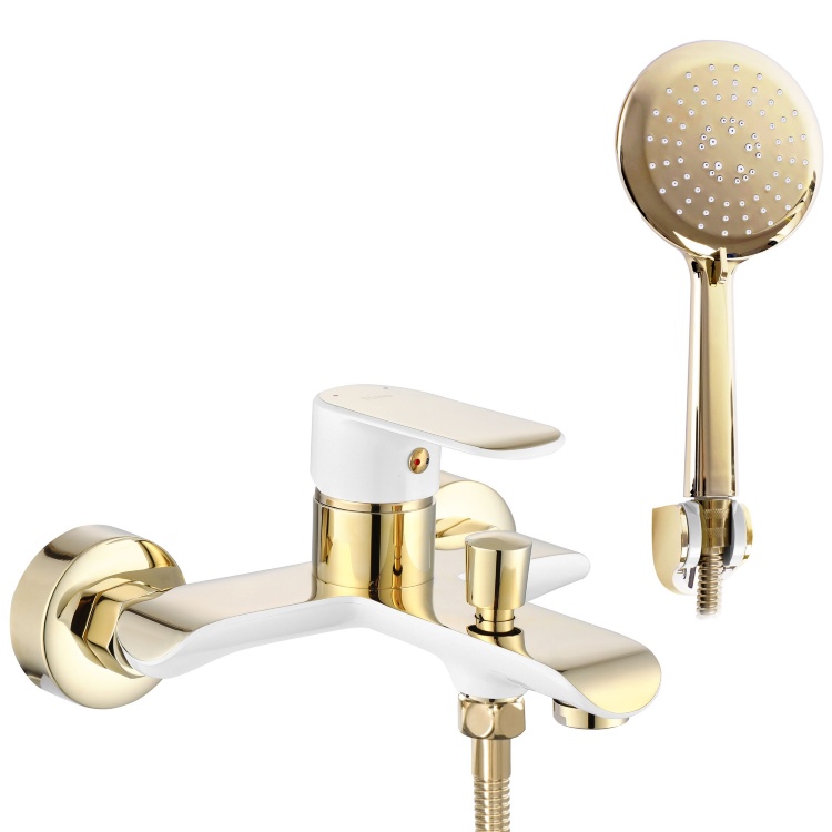 Bath mixer Rea Bloom gold/white (REA-B9932)
