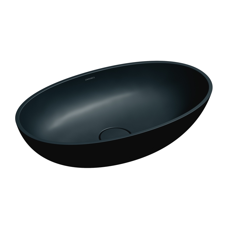 Omnires Shell washbasin 60x35 black lava (SHELLUNBLV)
