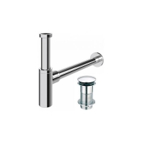 Sifón de lavabo Rea con válvula inferior, cromado (REA-A0021)