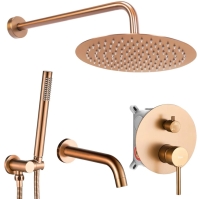 Conjunto de ducha empotrado Rea Lungo cepillo cobre + caja (REA-P8810)