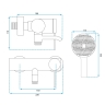 Bath mixer Rea Clif brushed nickel (REA-B6874)