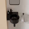 умывальник Omnires Ovo M+ 34,5х33,5 угловой, левый, matt black lava (OVO335UWLBLV)